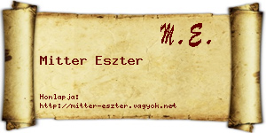 Mitter Eszter névjegykártya